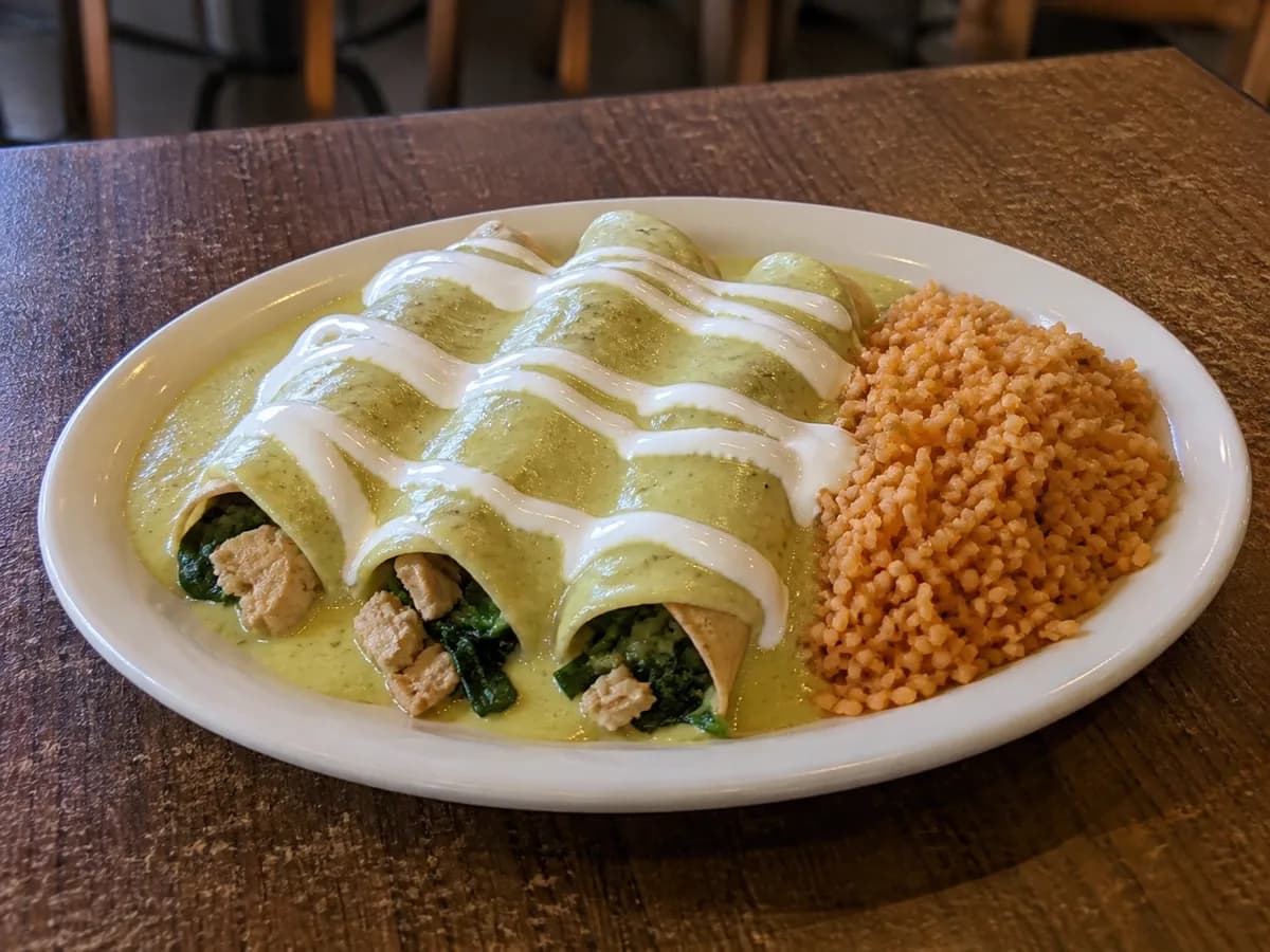 Spinach and Chicken Enchiladas